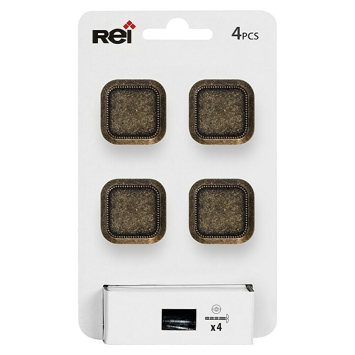 Rei Pomo para muebles (L x An: 30 x 30 mm, Cuero viejo, 4 ud.) | BAUHAUS