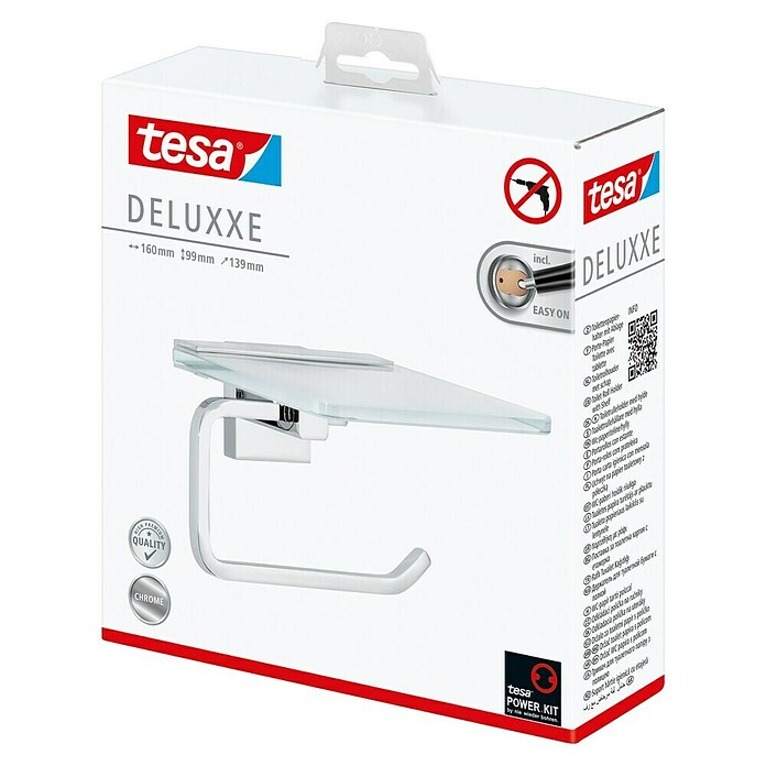 Tesa Deluxxe Papierrollenhalter Deluxxe (Mit Ablage, chrom-weiß, Glänzend) | BAUHAUS