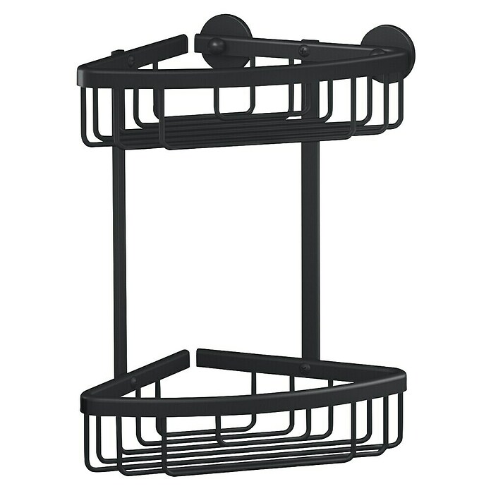 Tesa Aluxx Eckduschkorb (L x B x H: 16,3 x 16,3 x 26,2 cm, Schwarz, Matt) | BAUHAUS