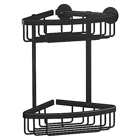 Tesa Aluxx Cesta de baño angular (L x An x Al: 16,3 x 16,3 x 26,2 cm, Negro, Mate)