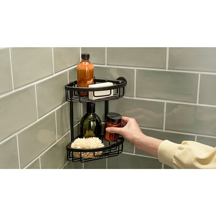 Tesa Aluxx Kutna košarica za tuš kabinu  (D x Š x V: 16,3 x 16,3 x 26,2 cm, Krom, Mat) | BAUHAUS