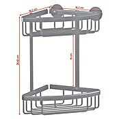 Tesa Aluxx Eckduschkorb (L x B x H: 16,3 x 16,3 x 26,2 cm, Schwarz, Matt) | BAUHAUS