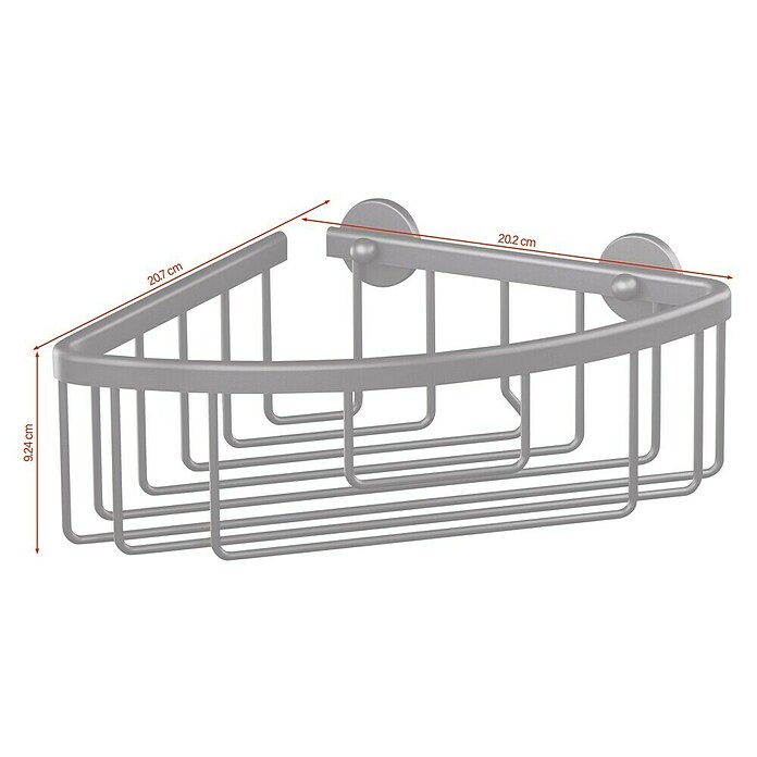 Tesa Aluxx Eckduschkorb (1-stöckig, Schwarz, Eloxiert) | BAUHAUS