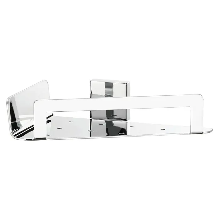 Tesa Deluxxe Eckduschkorb - L x B x H: 15 x 22 x 5,5 cm, Chrom, Glänzend - Verchromte Duschablage mit modernem Design. Die Duschablage bietet praktischen Stauraum für Shampoo und andere Badutensilien.