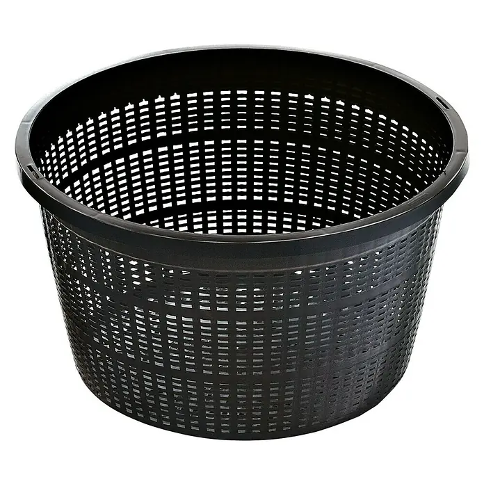 Heissner Pflanzkorb - Durchmesser: 13 cm - Schwarzer, runder Pflanzkorb mit quadratischen Löchern für den Garten oder Teich, ideal für Wasserpflanzen.
