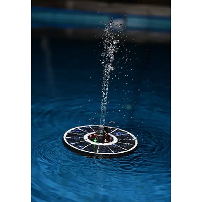 Heissner Solar-Teichpumpe - Fördermenge pro Std.: 120 l - 220 l - Solarbetriebener Springbrunnen im Pool. Perfekt für den Gartenteich, das Aquarium oder den Pool. Genießen Sie einen wunderschönen Wassereffekt.