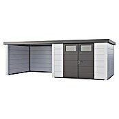 Telluria Metallgerätehaus Classico 3330 mit Lounge L links (Außenmaß inkl. Dachüberstand (B x T): 692 x 318 cm, Stahl, Weiß, Ohne Set) | BAUHAUS