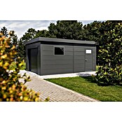 Telluria Garage Classico 3654G (Außenmaß inkl. Dachüberstand (B x T): 388 x 568 cm, Stahl, Anthrazit, Ohne Set) | BAUHAUS