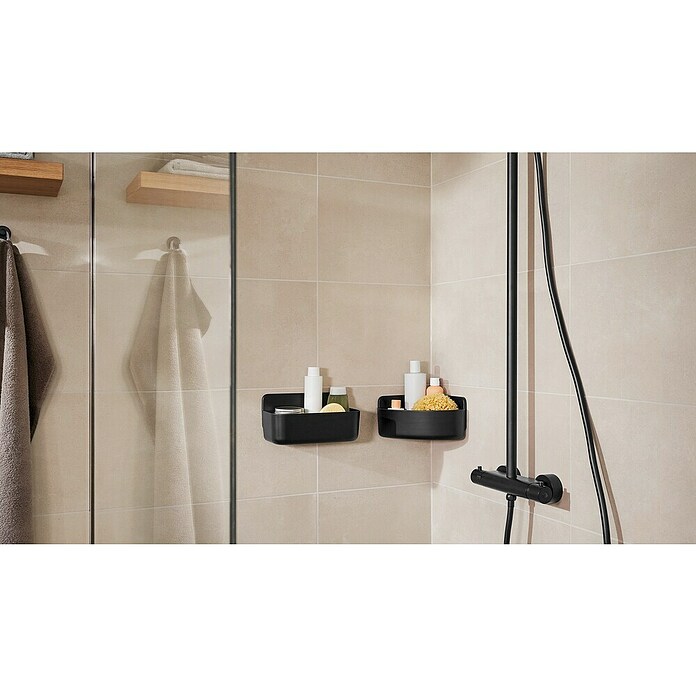 Tesa Duschkorb Lavaa (26 x 11 x 13 cm, Schwarz, Matt) | BAUHAUS