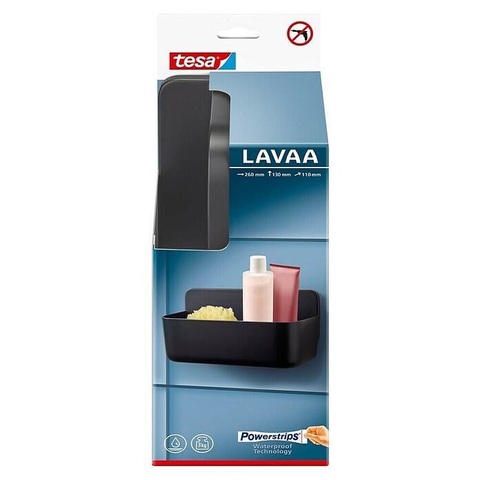 Tesa Duschkorb Lavaa (26 x 11 x 13 cm, Schwarz, Matt) | BAUHAUS