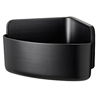 Tesa Eckduschkorb Lavaa (17,5 x 17,5 x 12 cm, Schwarz, Matt)