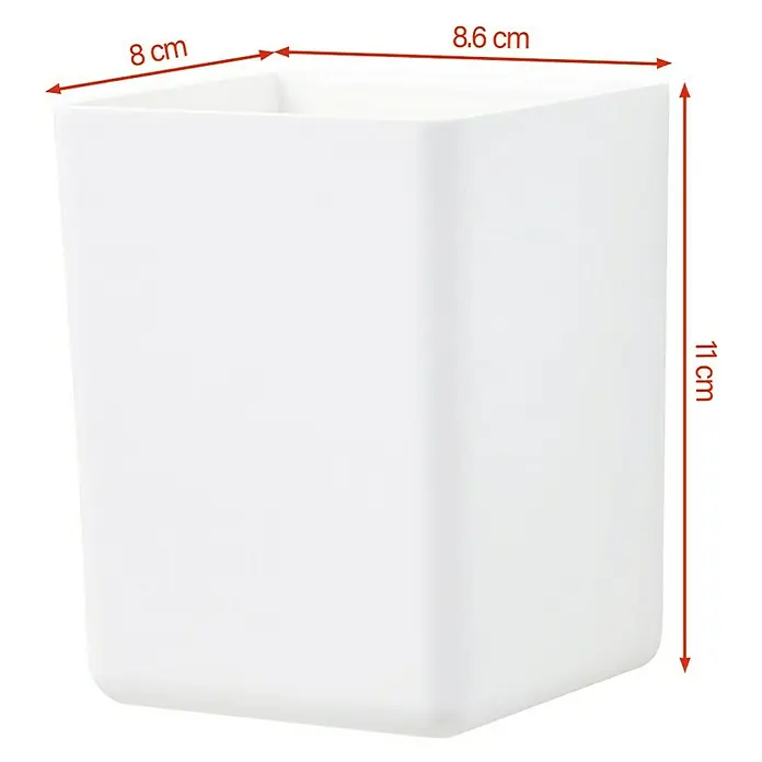 Tesa Aufbewahrungsbox Baboo - L x B x H: 8,6 x 8 x 11 cm, Kunststoff - Weiße, quadratische Aufbewahrungsbox mit Abmessungen für Organisation.