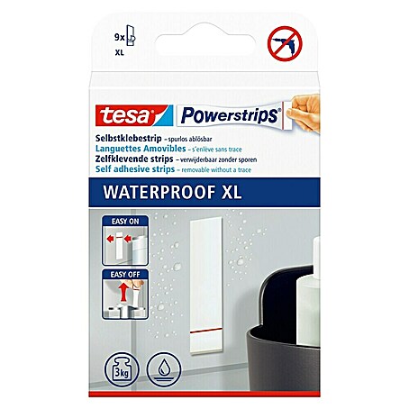 Tesa Powerstrips Waterproof Selbstklebestrip XL (9 Stk.)