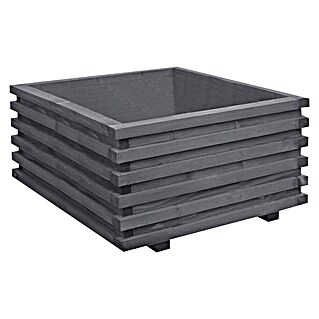 Macetero para plantas Torino (Dimensiones externas (L x An x Al): 59 x 59 x 34 cm, Madera, Gris)
