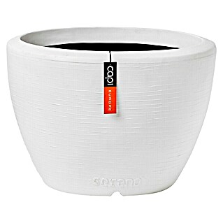 Capi Europe Übertopf rund Arc Granite (Außenmaß (Ø x H): 48 x 35 cm, Weiß, Kunststoff, Matt)