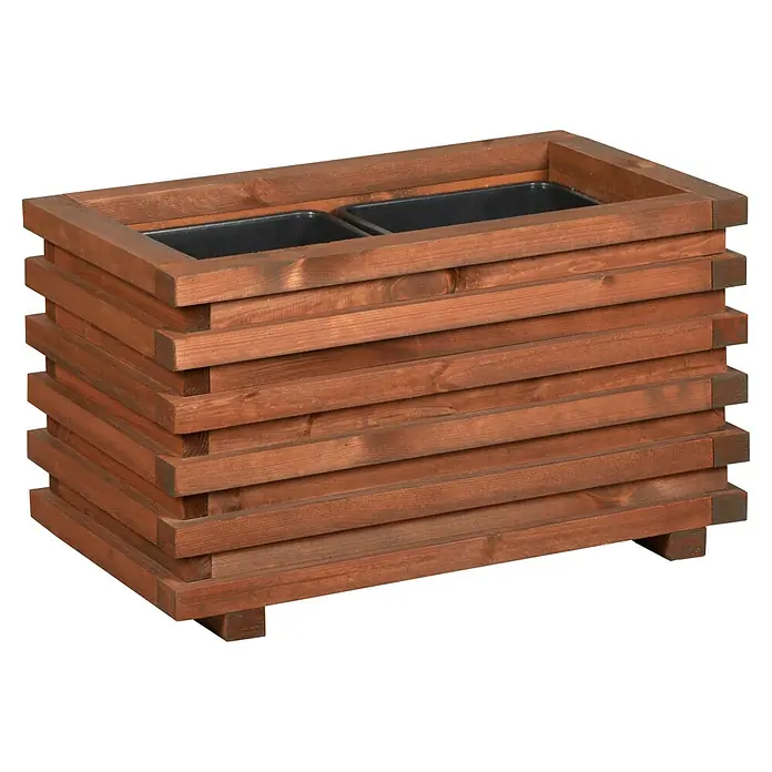 Pflanzkasten Torino - Auenma (L x B x H): 59 x 34 x 34 cm, Holz, Teak  online kaufen bei BAUHAUS