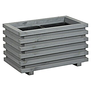 Macetero para plantas Torino (Dimensiones externas (L x An x Al): 59 x 34 x 34 cm, Madera, Gris)