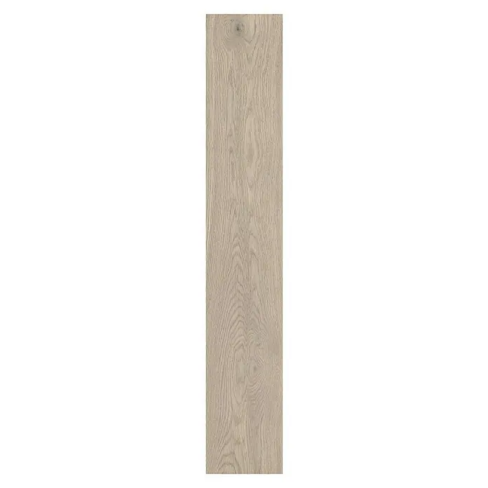 LOGOCLIC Vinto Laminat Classic - Eiche Nassau, Landhausdiele, 1.288 x 195 x 8 mm - Detailaufnahme eines Paneels mit natürlicher Holzmaserung, ideal für Bodenbeläge oder Wandverkleidungen. Helles Farbspiel und markante Holzstruktur.