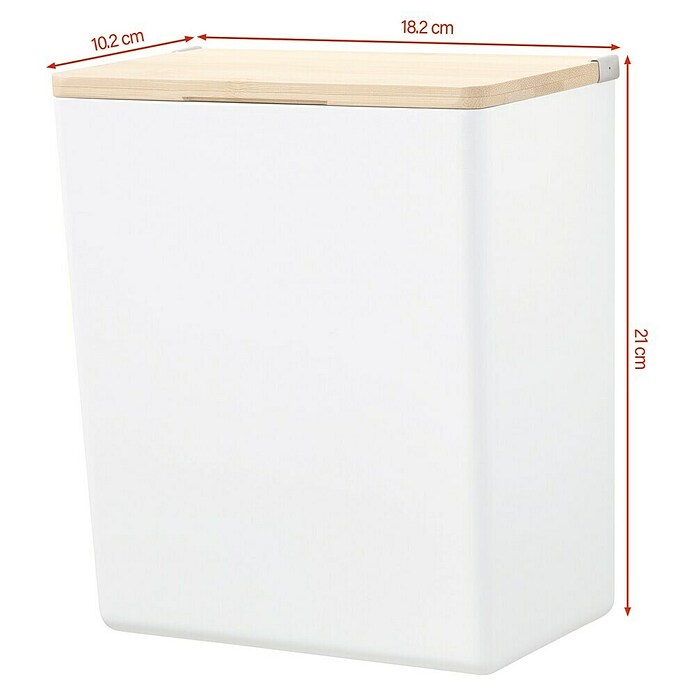 Tesa Aufbewahrungsbox Baboo (L x B x H: 18,2 x 10,2 x 21 cm, ABS-Kunststoff, Weiß/Bambus) | BAUHAUS