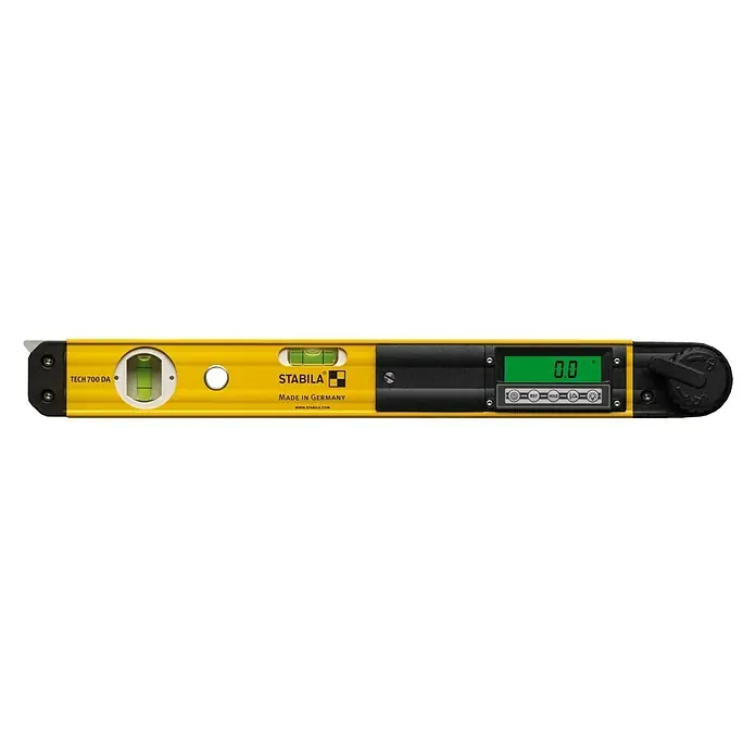 Stabila Digitaler Winkelmesser - Länge: 45 cm, Anzahl Libellen: 2 Stk. - Gelbe Stabila TECH 700 DA Wasserwaage mit digitaler Anzeige und Drehfunktion für präzises Messen von Winkeln und Neigungen.