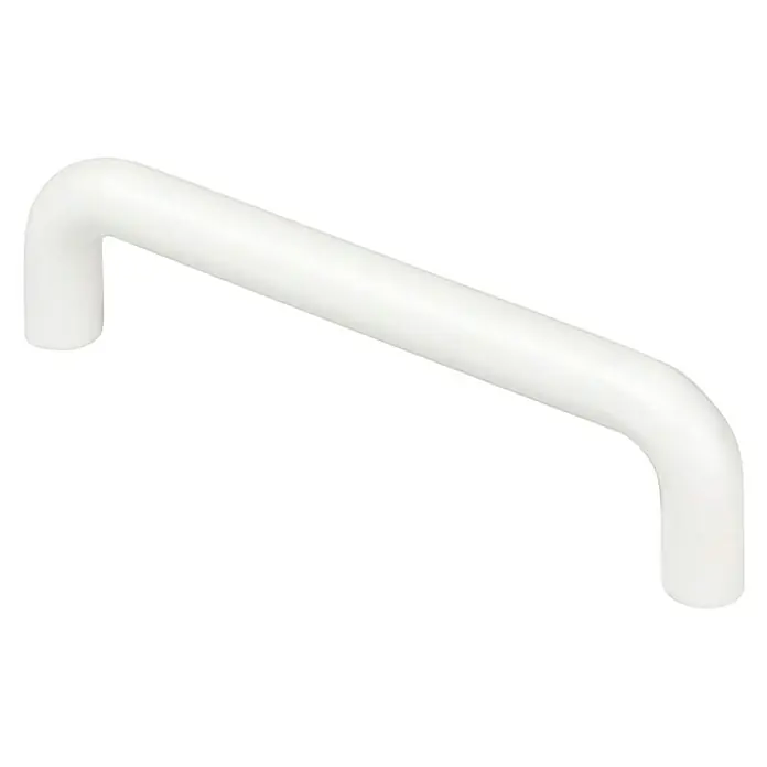 Rei Tirador para muebles 419 - Distancia entre orificios: 96 mm, Blanco, 6 ud. - Manija de plástico blanco, perfecta para muebles o como barra de apoyo en el baño. Duradera y fácil de instalar.