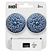 Rei Pomo para muebles (Diámetro: 44 mm, Azul, Brillante, 2 ud.) | BAUHAUS