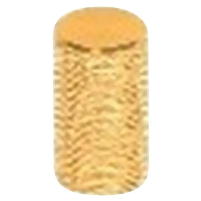 Rei Pomo para muebles - Diámetro: 18 mm, Latón Vintage, Mate, 2 ud. - Elemento filtrante cilíndrico marrón claro con superficie texturizada y tejida, para filtración.