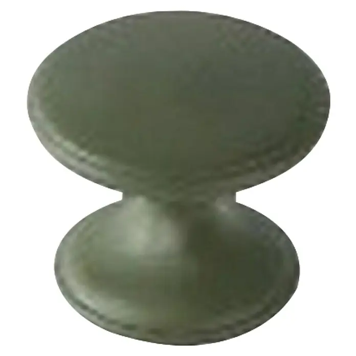 Rei Pomo para muebles - Diámetro: 33 mm, Verde, Mate, 2 ud. - Primer plano de un elegante taburete con forma de ocho, que destaca por su diseño único.