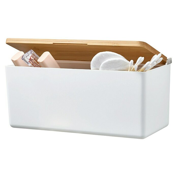 Tesa Zaboj za shranjevanje Baboo  (Do x Š x V: 24,2 x 10,2 x 11 cm, ABS-plastika, Bela/Bambus) | 3748 - Badkörbe Marke | DADD - Accessoires | DAD - Badausstattung | DA - Badausstattung/Bäderwelt | D - Sanitär | BAUHAUS