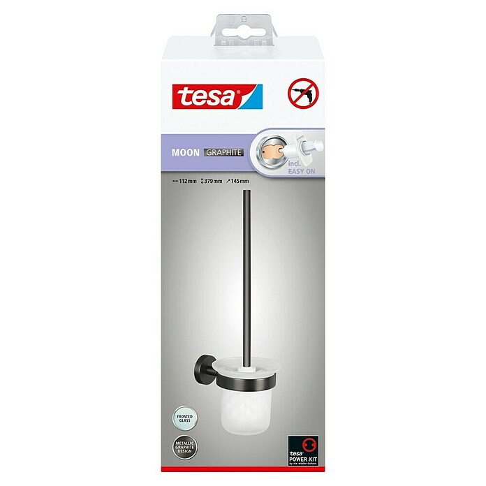 Tesa Moon WC-Bürstengarnitur (Mit Halterung, Metall, Graphit) | BAUHAUS