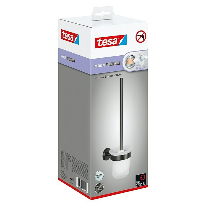 Tesa Moon WC-Bürstengarnitur (Mit Halterung, Metall, Graphit) | BAUHAUS