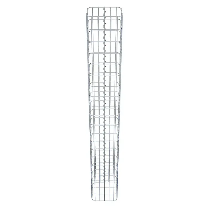 Gabiona Gabionensäule - 27 x 27 x 200 cm, Metall, Maschenbreite: 50 mm, Maschenhöhe: 100 mm - Ein stabiler, zylindrischer Drahtgitter-Pflanzkorb zur Unterstützung von Pflanzen und Rankgewächsen im Garten, ideal für ein gesundes Wachstum.
