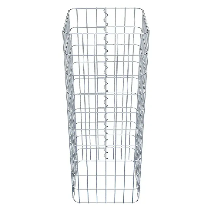 Gabiona Gabionensäule - 37 x 37 x 100 cm, Metall, Maschenbreite: 50 mm, Maschenhöhe: 100 mm - Abbildung eines Gabionenkorbs, einem Drahtgitterbehälter zur Gestaltung von Gärten und Landschaften, ideal für Steinfüllungen und dekorative Zwecke.