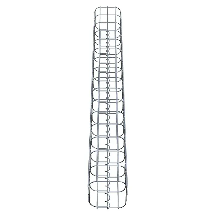 Gabiona Gabionensäule - 17 x 17 x 160 cm, Metall, Maschenbreite: 50 mm, Maschenhöhe: 100 mm - Aufnahme eines vertikalen, zylindrischen Kabelschachts aus Metall. Er ist offen und bietet Platz für Kabel.