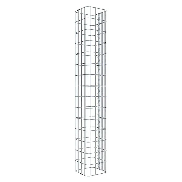 Gabiona Gabionensäule - 22 x 22 x 150 cm, Metall, Maschenbreite: 50 mm, Maschenhöhe: 100 mm - Ein Gabionen-Pflanzgefäß aus verzinktem Drahtgitter. Das schlanke, rechteckige Design bietet Stabilität und eine moderne Optik für Gärten und Terrassen.