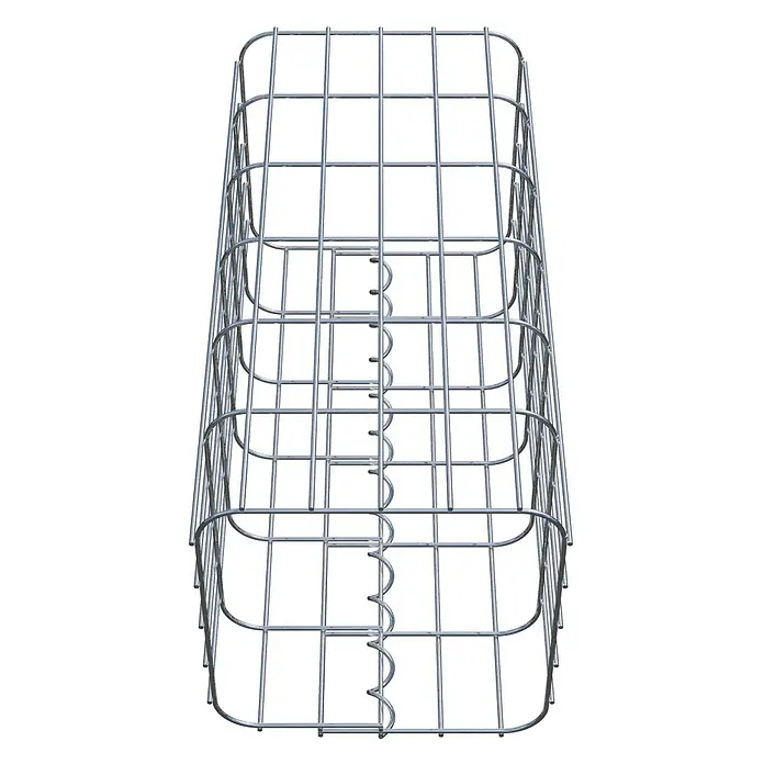 Gabiona Gabionensäule - 27 x 27 x 60 cm, Metall, Maschenbreite: 50 mm, Maschenhöhe: 100 mm - Ansicht eines Gabionenkorbs aus verzinktem Draht, ideal für Landschaftsbau und Gestaltung, mit robustem Design.