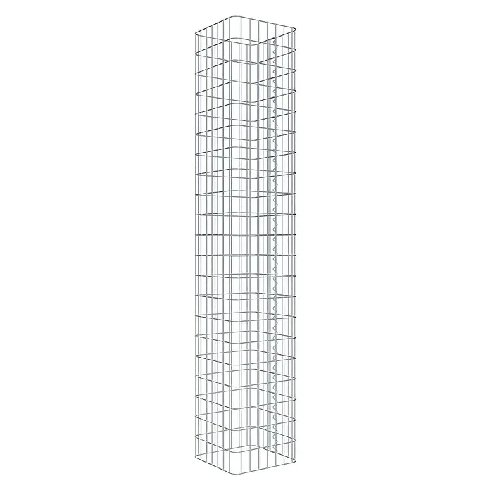 Gabiona Gabionensäule - 37 x 37 x 210 cm, Metall, Maschenbreite: 50 mm, Maschenhöhe: 100 mm - Ein hohes, schlankes Gabionen-Element, ideal für den Garten- oder Landschaftsbau, zur dekorativen Gestaltung. Perfekt für Steinkörbe!