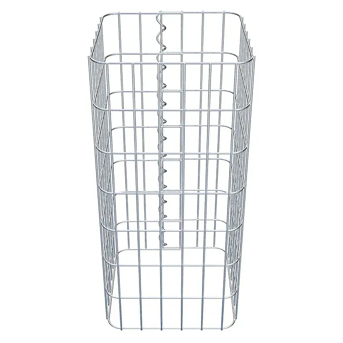 Gabiona Gabionensäule - 32 x 32 x 70 cm, Metall, Maschenbreite: 50 mm, Maschenhöhe: 100 mm - Bild einer Gabione, einem Drahtkorb zur Befüllung mit Steinen oder anderen Materialien, ideal für Garten- und Landschaftsbau.