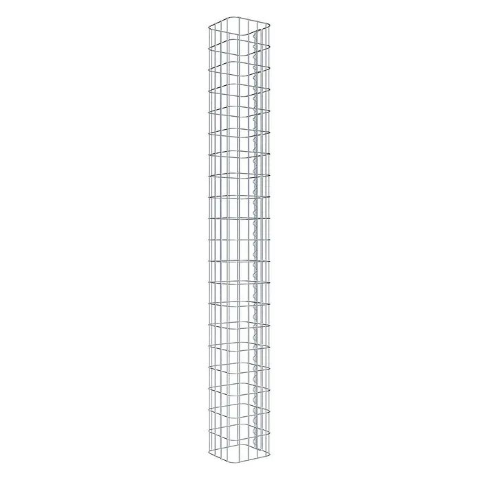 Gabiona Gabionensäule - 22 x 22 x 200 cm, Metall, Maschenbreite: 50 mm, Maschenhöhe: 100 mm - Drahtgitterstruktur für eine robuste und stabile Stütze. Ideal für Pflanzen oder zur Gestaltung von dekorativen Elementen im Garten.