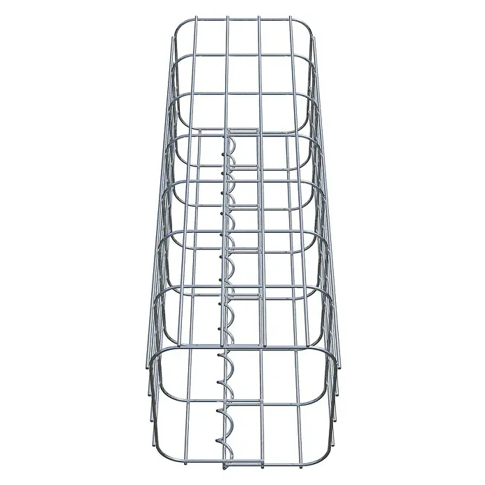 Gabiona Gabionensäule - 22 x 22 x 70 cm, Metall, Maschenbreite: 50 mm, Maschenhöhe: 100 mm - Produktfoto eines Gabionenkorbs aus Drahtgeflecht, der Stabilität und Struktur für verschiedene Bauprojekte bietet. Ideal für Landschaftsbau und Stützmauern.