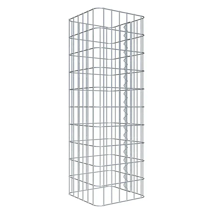 Gabiona Gabionensäule - 32 x 32 x 100 cm, Metall, Maschenbreite: 50 mm, Maschenhöhe: 100 mm - Ein stabiler Gabionenkorb aus Drahtgeflecht, ideal für den Garten- und Landschaftsbau zur Befüllung mit Steinen.