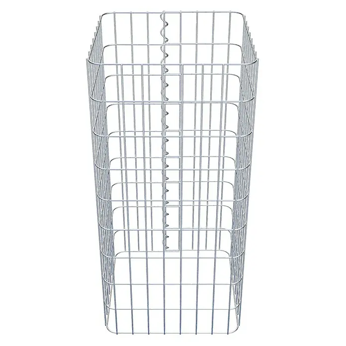 Gabiona Gabionensäule - 42 x 42 x 90 cm, Metall, Maschenbreite: 50 mm, Maschenhöhe: 100 mm - Ein Gabionenkorb aus verzinktem Drahtgeflecht, ideal für Garten- und Landschaftsbau, bietet Stabilität und Flexibilität.
