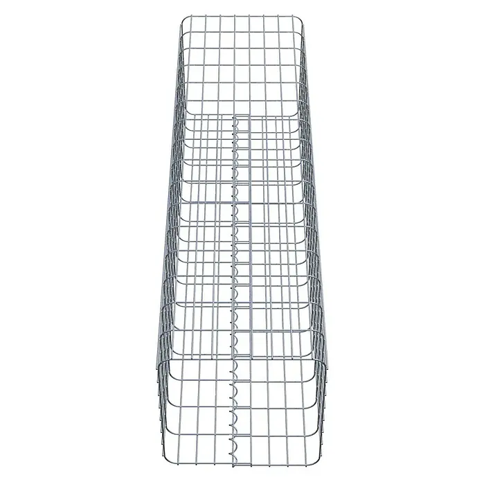 Gabiona Gabionensäule - 42 x 42 x 160 cm, Metall, Maschenbreite: 50 mm, Maschenhöhe: 100 mm - Ansicht eines Gabionenkorbs aus Drahtgeflecht, leer und bereit zur Befüllung mit Steinen oder anderen Materialien für dekorative Zwecke.