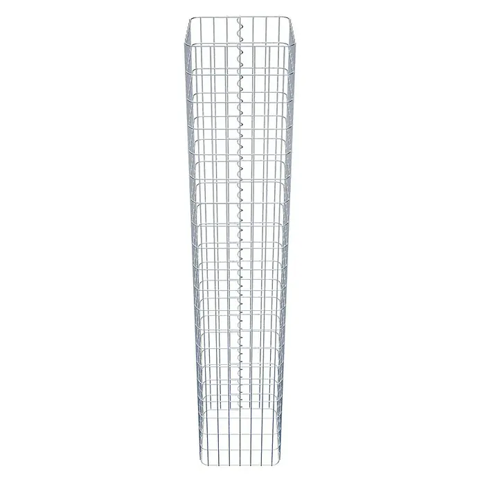 Gabiona Gabionensäule - 37 x 37 x 200 cm, Metall, Maschenbreite: 50 mm, Maschenhöhe: 100 mm - Draufsicht auf einen Gabionenkorb aus Metall, der eine robuste und vielseitige Lösung für Landschaftsbau und Stützmauern bietet.