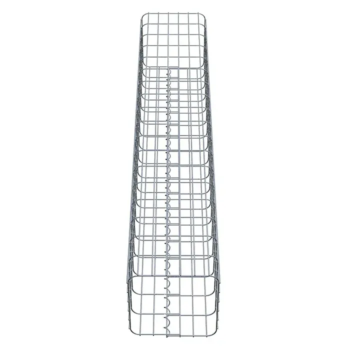 Gabiona Gabionensäule - 32 x 32 x 180 cm, Metall, Maschenbreite: 50 mm, Maschenhöhe: 100 mm - Ein rechteckiger Gabionenkorb aus verzinktem Drahtgeflecht, ideal für dekorative Steine oder Pflanzen im Garten.