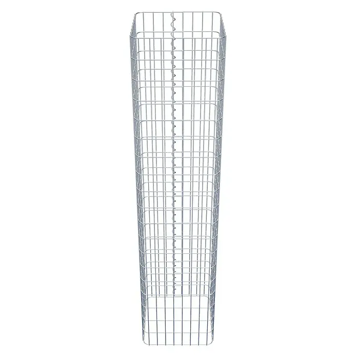 Gabiona Gabionensäule - 42 x 42 x 190 cm, Metall, Maschenbreite: 50 mm, Maschenhöhe: 100 mm - Schmale Gabione aus verzinktem Stahl. Dieses Drahtgitter ist ideal für dekorative Steinsäulen und als Gestaltungselement im Garten.