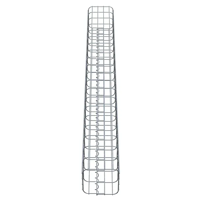 Gabiona Gabionensäule - 22 x 22 x 200 cm, Metall, Maschenbreite: 50 mm, Maschenhöhe: 100 mm - Ein länglicher Drahtkorb, der sich nach oben verjüngt, ideal für die Aufbewahrung oder Präsentation von Gegenständen im Einzelhandel oder zu Hause.