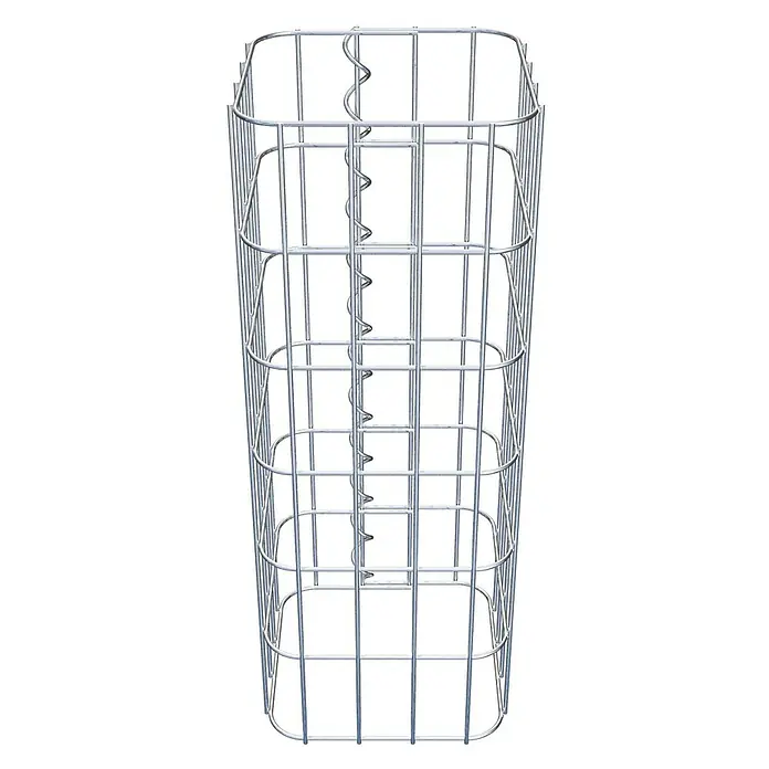 Gabiona Gabionensäule - 22 x 22 x 60 cm, Metall, Maschenbreite: 50 mm, Maschenhöhe: 100 mm - Draufsicht auf einen Drahtkorb, ideal für Aufbewahrung und Organisation. Das Metall ist robust und langlebig.