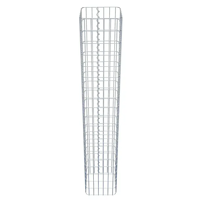 Gabiona Gabionensäule - 32 x 32 x 190 cm, Metall, Maschenbreite: 50 mm, Maschenhöhe: 100 mm - Ein Turm Gabione aus verzinktem Drahtgeflecht, ideal für dekorative Steinsäulen im Garten oder zur Hangbefestigung. Robust und vielseitig einsetzbar.