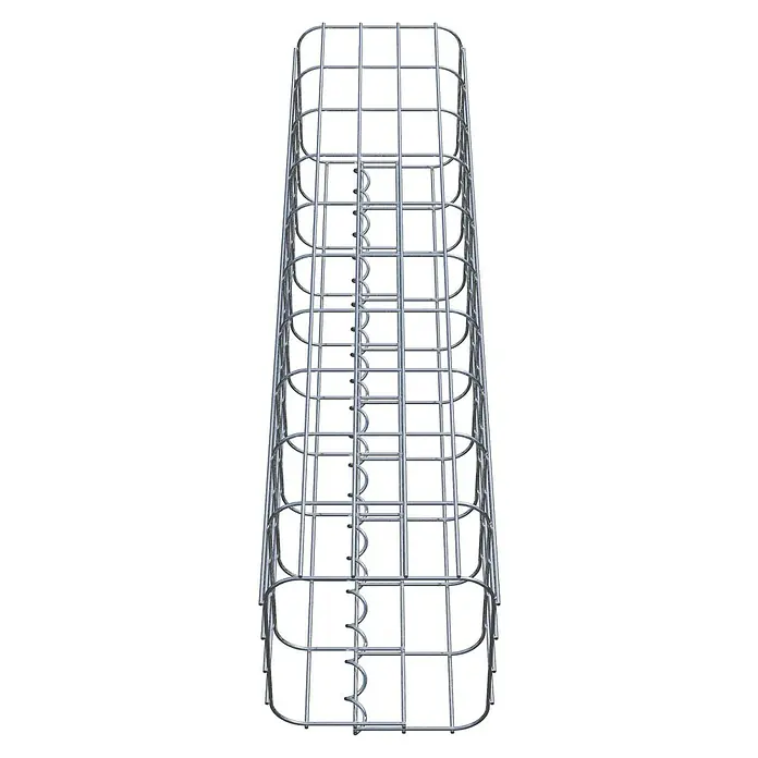 Gabiona Gabionensäule - 22 x 22 x 100 cm, Metall, Maschenbreite: 50 mm, Maschenhöhe: 100 mm - Nahaufnahme eines Gabionenkorbs aus Metalldraht, ideal für Landschaftsbau und Erosionsschutz. Robuste Bauweise für den Außenbereich.